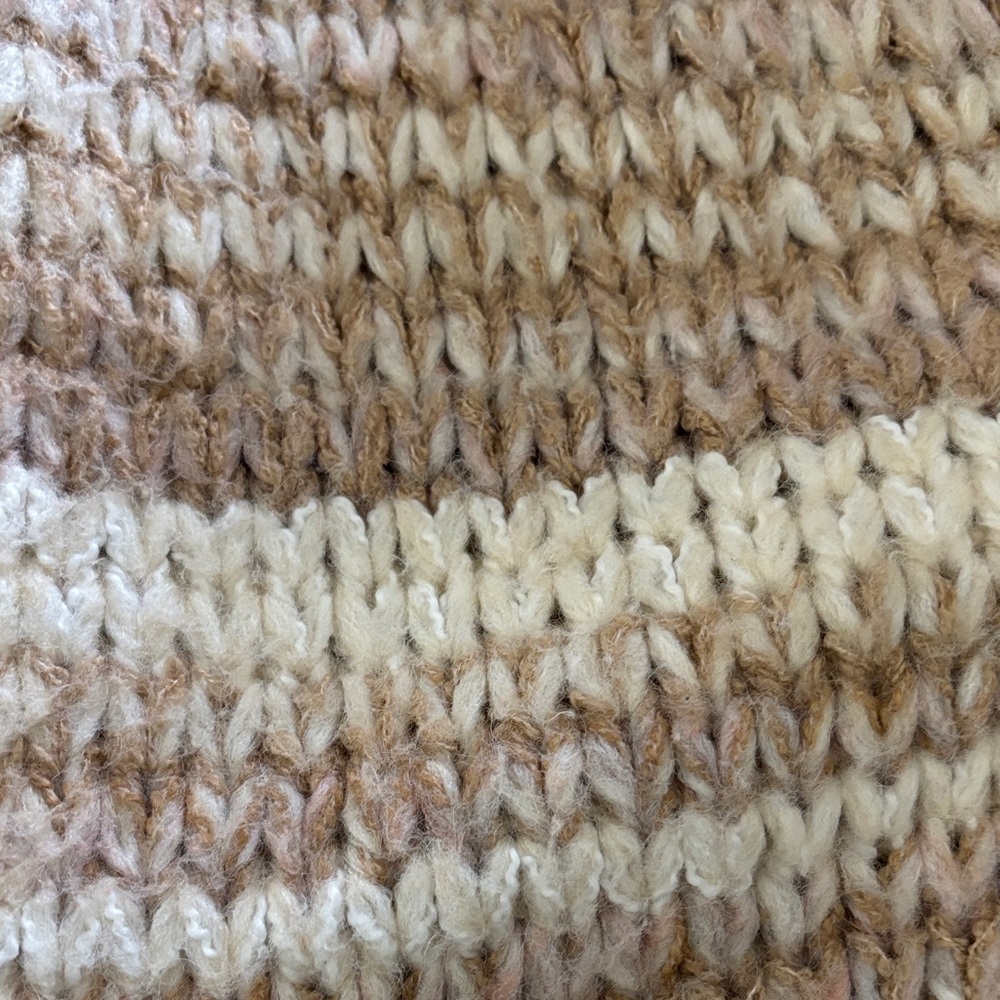 American Eagle Chunky Knit Striped Cardigan XL Blush Cream Oversized Fall
